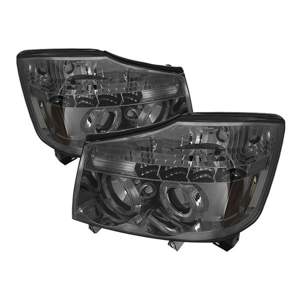Fit Nissan 04-15 Titan 04-07 Armada Chrome Dual Halo LED Projector Headlights Fit Nissan 04-15 Titan 04-07 Armada Chrome Dual Halo LED Projector Headlights